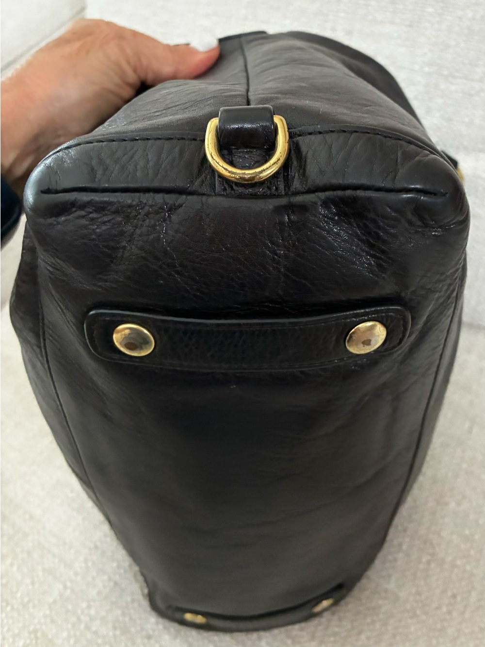 Coach EUC Madison Sabrina Black Leather Shoulder Satchel with Gold Hardware - Picture 6 of 16